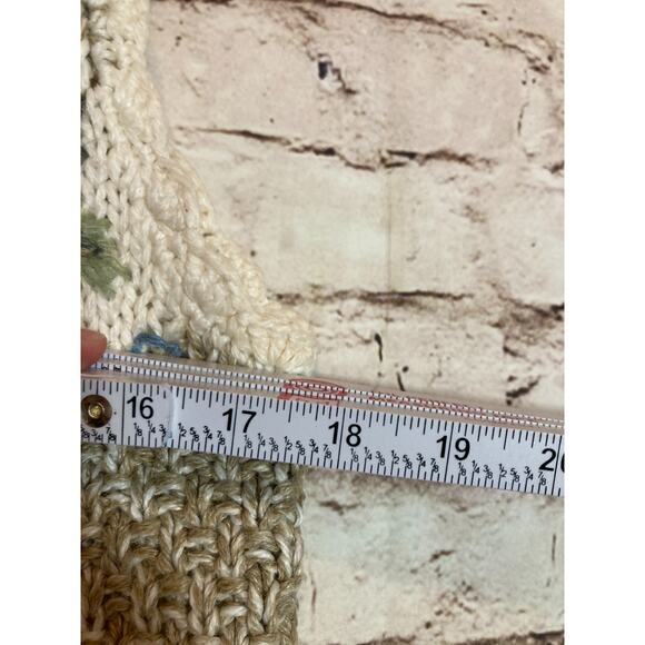 Vintage Adrian Delafield Sweater Vest Womens Medium Bobble Cream Cottage Country - Picture 7 of 12